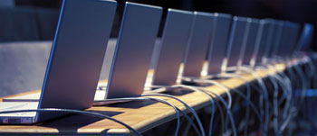 Image of Tech AV laptops at exhibition